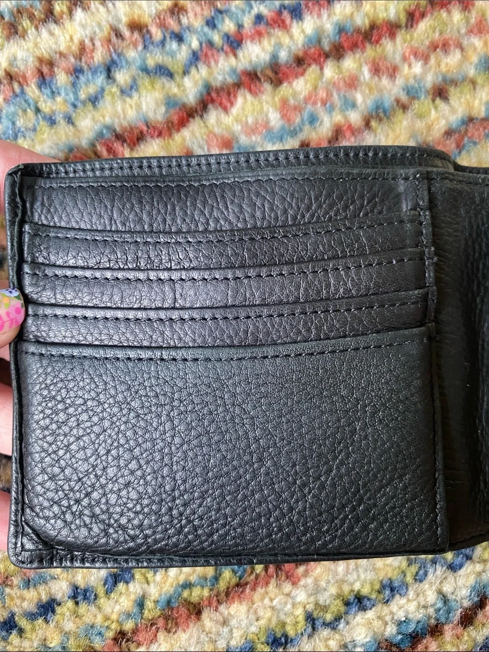 Polo Ralph Lauren black leather bifold wallet